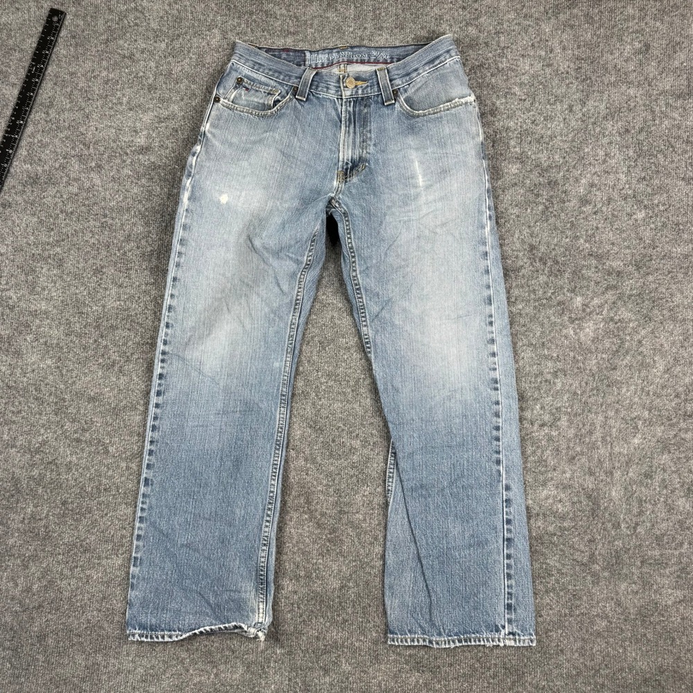 Tommy Hilfiger Jeans Mens Size 30x30 Blue Relaxed Freedom Light Wash Denim Pant